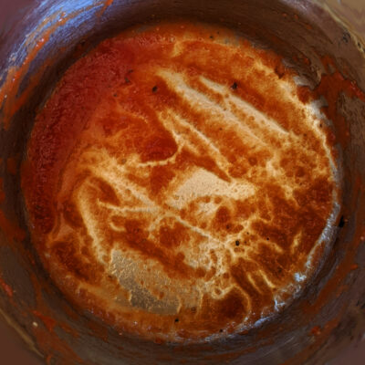 Tomato Sauce in stainless Steel Pot